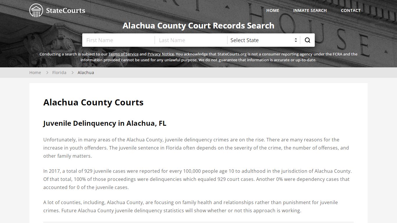 Alachua County, FL Courts - Records & Cases - StateCourts